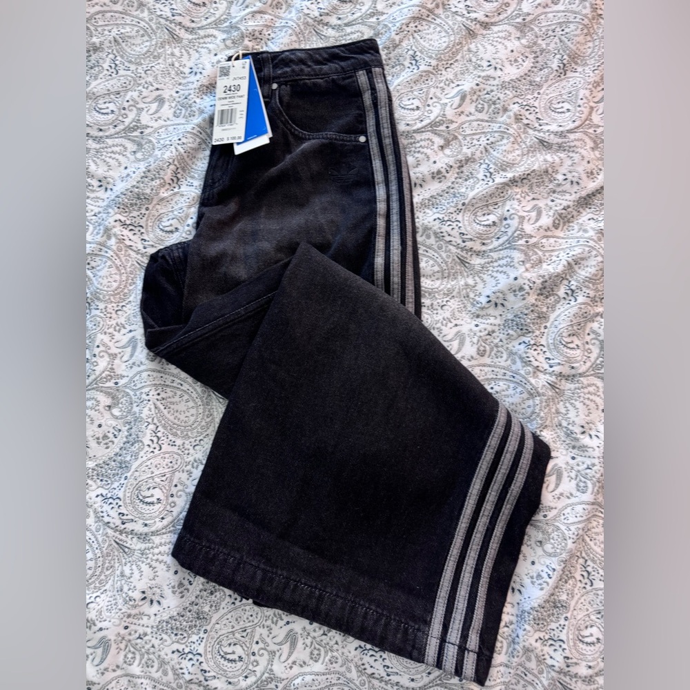 adidas Women’s Dark Jeans with Iconic Stripe Accents